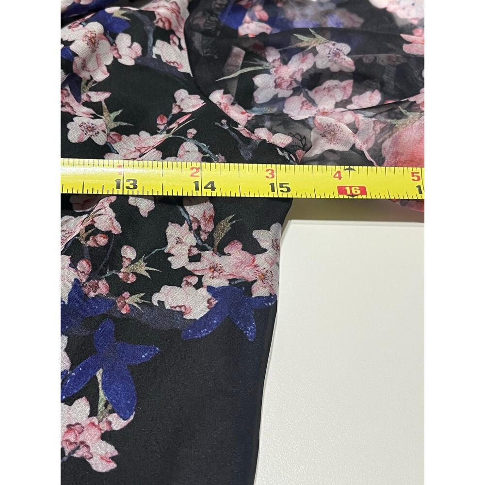 IEENA by Mac Duggal Black Floral Long Sleeve Dress Size 2 NWT Wedding - Picture 6 of 7